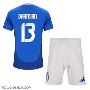 Italia Matteo Darmian #13 Prima Maglia Bambino Europei 2024 Manica Corta (+ Pantaloni corti)